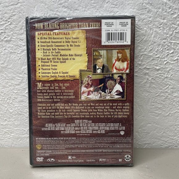 BLAZING SADDLES New Sealed DVD 30th Anniversary Special Edition‎ Mel Brooks - Picture 3 of 5